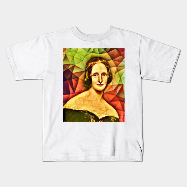 Mary Shelley Snow Portrait | Mary Shelly Snow Artwork 14 Kids T-Shirt by JustLit